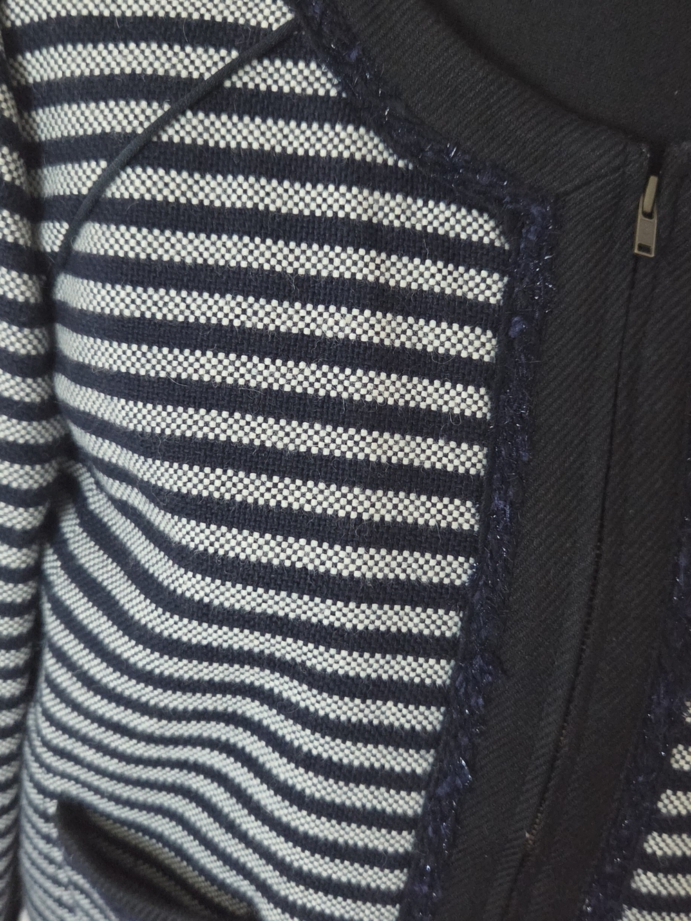 J. Crew Navy and Light Gray Striped Cropped Jacket - Picture 6 of 12